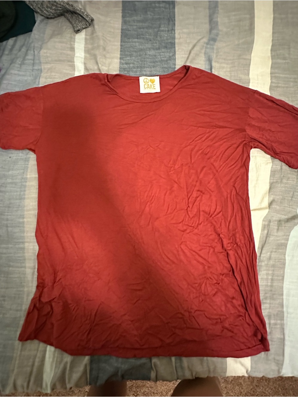 Cake Women's Rust Red Short Sleeve Crew Neck Tee